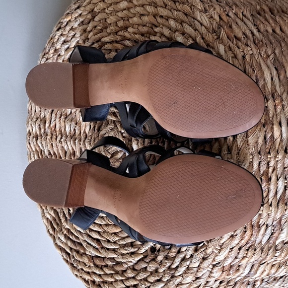 Cole Haan Womens Jacey Black Leather‎ Block 3" Heel Strappy Cage Sandals S-7.5 - Picture 8 of 10